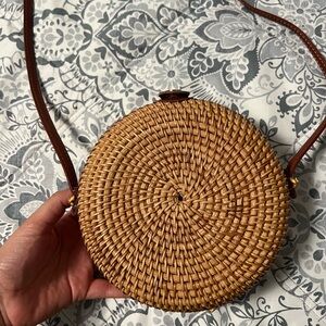 AOLIDA Rattan Bag Handwoven Round Bag Natural Chic